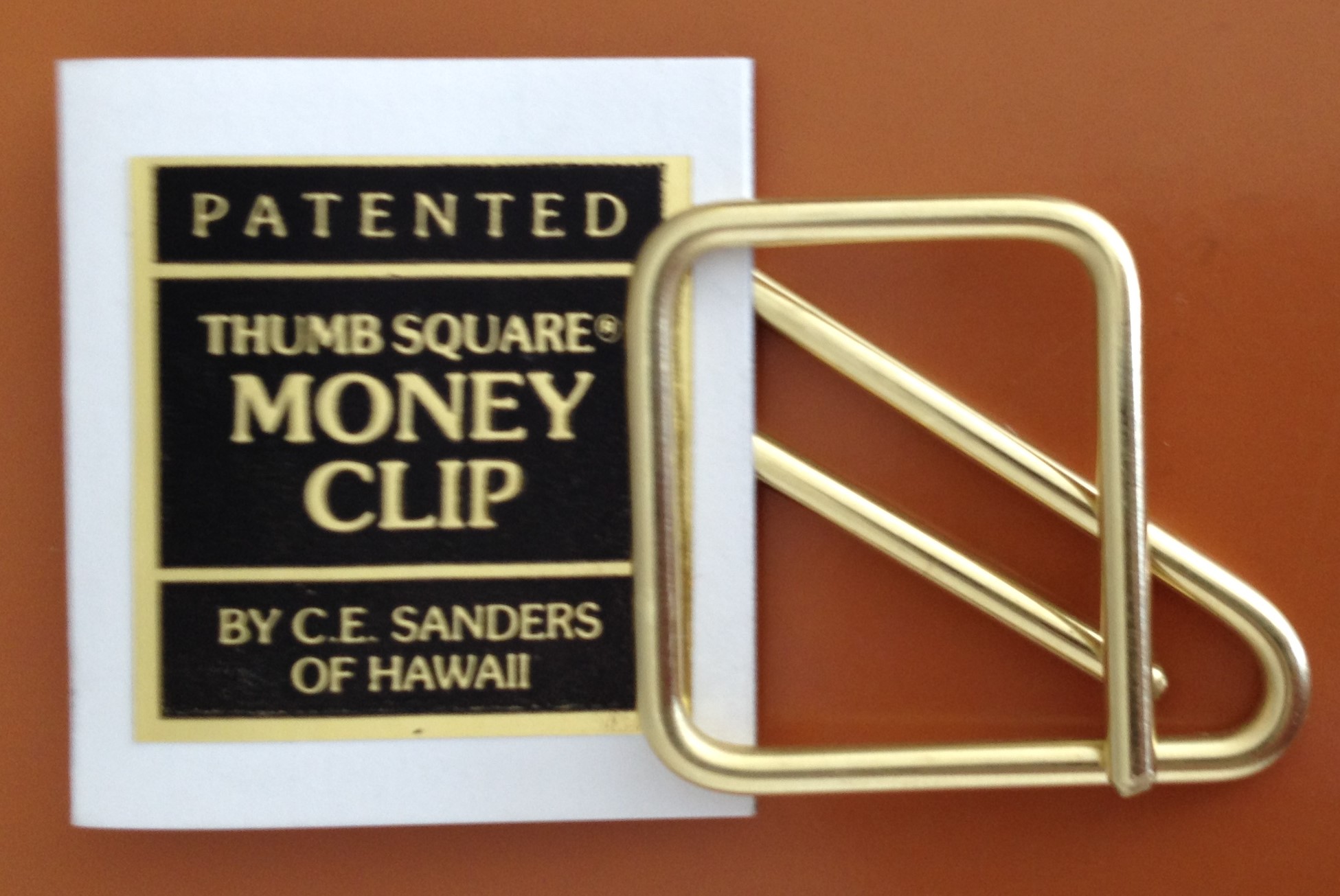 Thumbsquare Solid Brass Money shown empty & packaged black foil Jwl Box (3x2) 