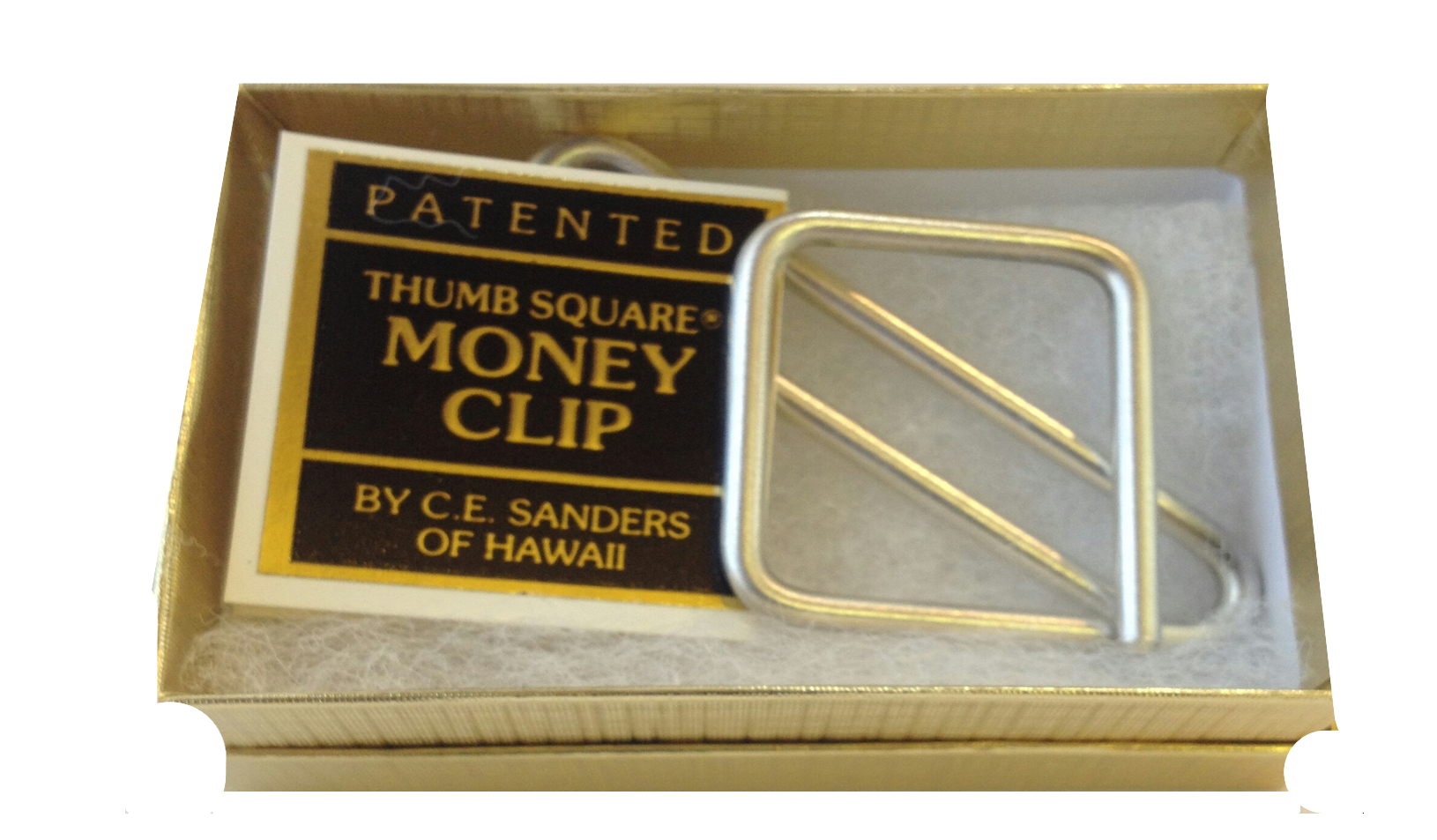 Thumbsquare Sterling Silver Money Clip - shown in use  